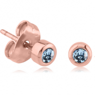 ROSE GOLD PVD COATED SURGICAL STEEL EAR STUDS PAIR