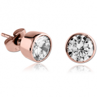 ROSE GOLD PVD COATED SURGICAL STEEL JEWELLED EARRINGS