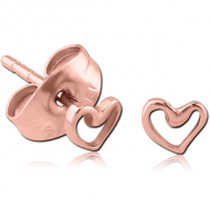 ROSE GOLD PVD COATED SURGICAL STEEL EAR STUDS PAIR