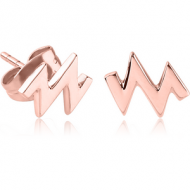 ROSE GOLD PVD COATED SURGICAL STEEL EAR STUDS PAIR