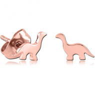 ROSE GOLD PVD COATED SURGICAL STEEL EAR STUDS PAIR