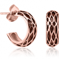 ROSE GOLD PVD COATED SURGICAL STEEL EAR STUDS PAIR