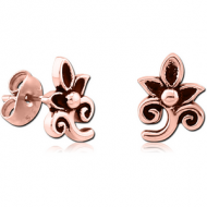 ROSE GOLD PVD COATED SURGICAL STEEL EAR STUDS PAIR