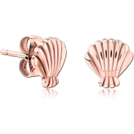ROSE GOLD PVD COATED SURGICAL STEEL EAR STUDS PAIR