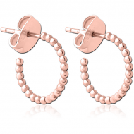 ROSE GOLD PVD COATED SURGICAL STEEL EAR STUDS PAIR