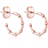 ROSE GOLD PVD COATED SURGICAL STEEL EAR STUDS PAIR