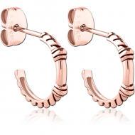 ROSE GOLD PVD COATED SURGICAL STEEL EAR STUDS PAIR