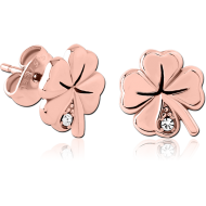 ROSE GOLD PVD COATED SURGICAL STEEL EAR STUDS PAIR