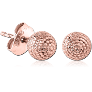 ROSE GOLD PVD COATED SURGICAL STEEL EAR STUDS