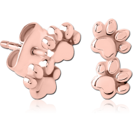 ROSE GOLD PVD COATED SURGICAL STEEL EAR STUDS -PAW