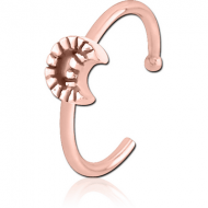 ROSE GOLD PVD COATED SURGICAL STEEL OPEN NOSE RING - CRESCENT PIERCING