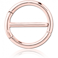 ROSE GOLD PVD COATED SURGICAL STEEL DOUBLE HINGED NIPPLE CLICKER RING PIERCING