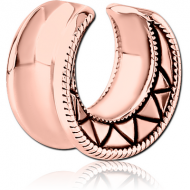 ROSE GOLD PVD COATED SURGICAL STEEL HALF TUNNEL PIERCING