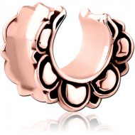 ROSE GOLD PVD COATED SURGICAL STEEL HALF TUNNEL PIERCING