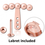 ROSE GOLD PVD COATED SURGICAL STEEL HELIX WRAP AND MICRO LABRET PIERCING