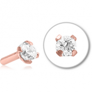 ROSE GOLD PVD COATED SURGICAL STEEL JEWELLED PUSH FIT ATTACHMENT FOR BIOFLEX INTERNAL LABRET PIERCING