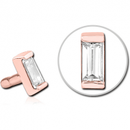 ROSE GOLD PVD COATED SURGICAL STEEL JEWELLED PUSH FIT ATTACHMENT FOR BIOFLEX INTERNAL LABRET - SQUARE PIERCING