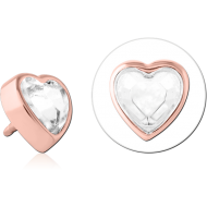 ROSE GOLD PVD COATED SURGICAL STEEL JEWELLED PUSH FIT ATTACHMENT FOR BIOFLEX INTERNAL LABRET PIERCING