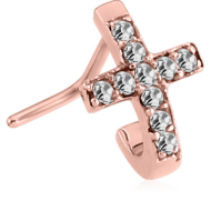ROSE GOLD PVD COATED SURGICAL STEEL 90 DEGREE JEWELLED WRAP AROUND NOSE STUD PIERCING
