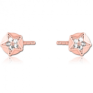 ROSE GOLD PVD COATED SURGICAL STEEL PUSH FIT JEWELLED ATTACHMENT FOR BIOFLEX INTERNAL NIPPLE SHIELD PIERCING