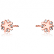 ROSE GOLD PVD COATED SURGICAL STEEL PUSH FIT JEWELLED ATTACHMENT FOR BIOFLEX INTERNAL NIPPLE SHIELD PIERCING