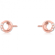 ROSE GOLD PVD COATED SURGICAL STEEL PUSH FIT JEWELLED ATTACHMENT FOR BIOFLEX INTERNAL NIPPLE SHIELD