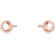 ROSE GOLD PVD COATED SURGICAL STEEL PUSH FIT JEWELLED ATTACHMENT FOR BIOFLEX INTERNAL NIPPLE SHIELD PIERCING