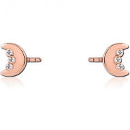 ROSE GOLD PVD COATED SURGICAL STEEL PUSH FIT JEWELLED ATTACHMENT FOR BIOFLEX INTERNAL NIPPLE SHIELD PIERCING