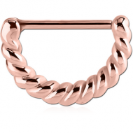 ROSE GOLD PVD COATED SURGICAL STEEL NIPPLE CLICKER - ROPE