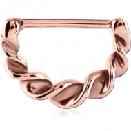 ROSE GOLD PVD COATED SURGICAL STEEL NIPPLE CLICKER - TWIST