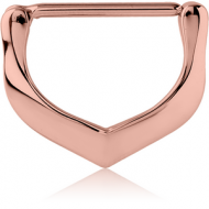 ROSE GOLD PVD COATED SURGICAL STEEL NIPPLE CLICKER - V