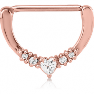 ROSE GOLD PVD COATED SURGICAL STEEL JEWELLED NIPPLE CLICKER