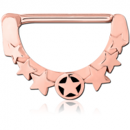 ROSE GOLD PVD COATED SURGICAL STEEL NIPPLE CLICKER PIERCING