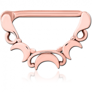 ROSE GOLD PVD COATED SURGICAL STEEL NIPPLE CLICKER PIERCING