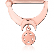 ROSE GOLD PVD COATED SURGICAL STEEL NIPPLE CLICKER PIERCING