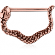 ROSE GOLD PVD COATED SURGICAL STEEL NIPPLE CLICKER - SNAKE