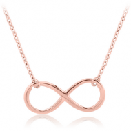 ROSE GOLD PVD COATED SURGICAL STEEL NECKLACE WITH PENDANT - INFINITY