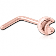 ROSE GOLD PVD COATED SURGICAL STEEL 90 DEGREE NOSE STUD PIERCING