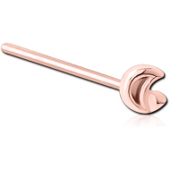 ROSE GOLD PVD COATED SURGICAL STEEL STRAIGHT NOSE STUD PIERCING