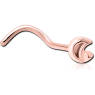 ROSE GOLD PVD COATED SURGICAL STEEL CURVED NOSE STUD PIERCING