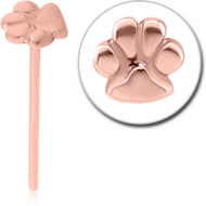 ROSE GOLD PVD COATED SURGICAL STEEL STRAIGHT NOSE STUD - PAW