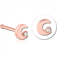 ROSE GOLD PVD COATED SURGICAL STEEL JEWELLED NOSE BONE PIERCING