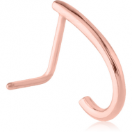 ROSE GOLD PVD COATED SURGICAL STEEL 90 DEGREE WRAP AROUND NOSE STUD