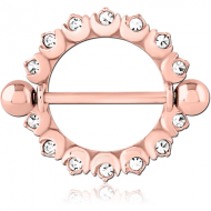 ROSE GOLD PVD COATED SURGICAL STEEL JEWELLED NIPPLE SHIELD