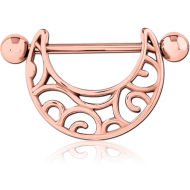 ROSE GOLD PVD COATED SURGICAL STEEL NIPPLE SHIELD PIERCING