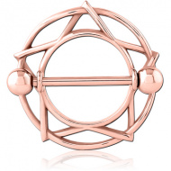 ROSE GOLD PVD COATED SURGICAL STEEL NIPPLE SHIELD PIERCING