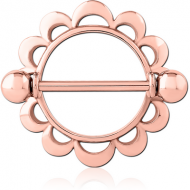 ROSE GOLD PVD COATED SURGICAL STEEL NIPPLE SHIELD PIERCING