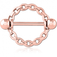 ROSE GOLD PVD COATED SURGICAL STEEL NIPPLE SHIELD PIERCING