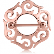 ROSE GOLD PVD COATED SURGICAL STEEL NIPPLE SHIELD (15 MM) PIERCING