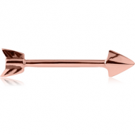 ROSE GOLD PVD COATED SURGICAL STEEL NIPPLE BAR - ARROW PIERCING